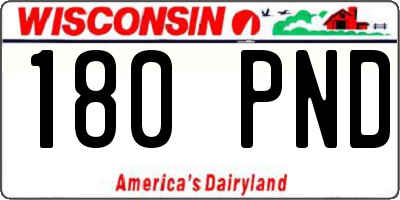 WI license plate 180PND