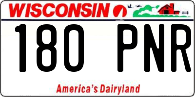WI license plate 180PNR