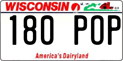 WI license plate 180POP