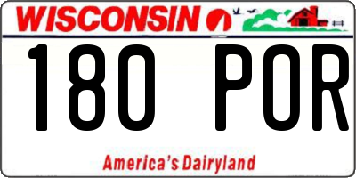 WI license plate 180POR