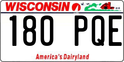 WI license plate 180PQE