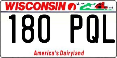 WI license plate 180PQL