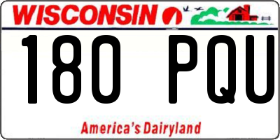 WI license plate 180PQU