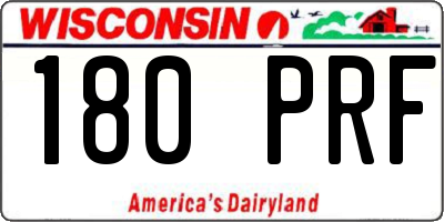 WI license plate 180PRF
