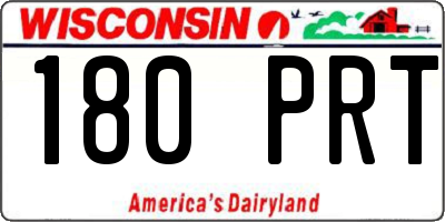 WI license plate 180PRT