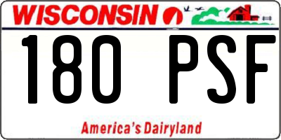 WI license plate 180PSF