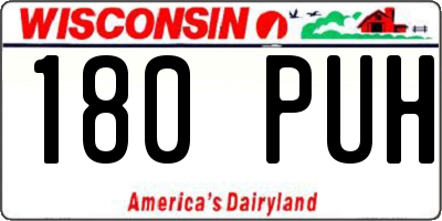 WI license plate 180PUH