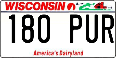 WI license plate 180PUR