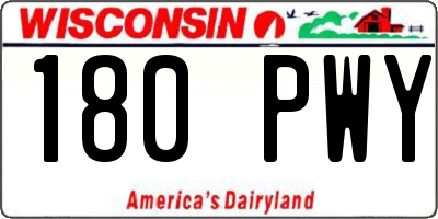 WI license plate 180PWY