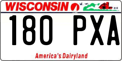WI license plate 180PXA