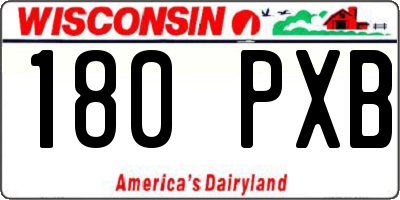 WI license plate 180PXB