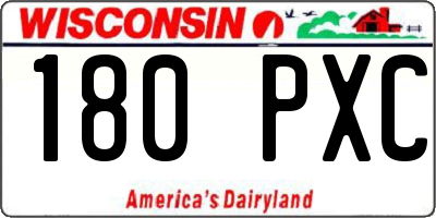 WI license plate 180PXC