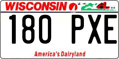 WI license plate 180PXE