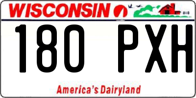 WI license plate 180PXH