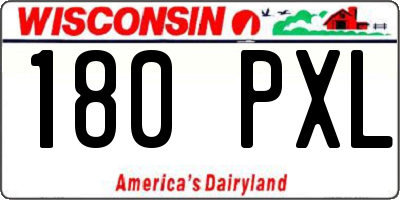 WI license plate 180PXL