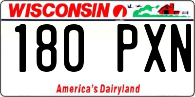 WI license plate 180PXN