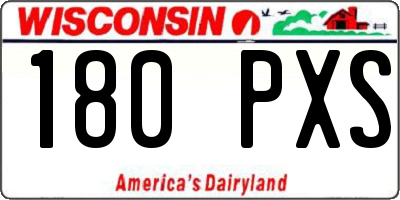 WI license plate 180PXS