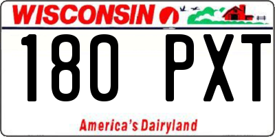 WI license plate 180PXT