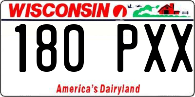 WI license plate 180PXX