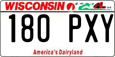 WI license plate 180PXY