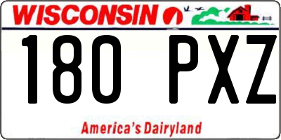 WI license plate 180PXZ