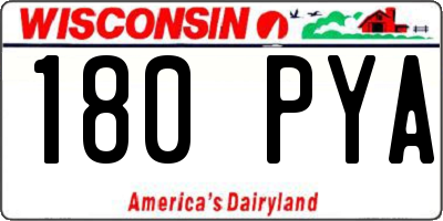 WI license plate 180PYA