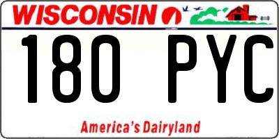 WI license plate 180PYC