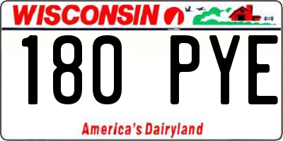 WI license plate 180PYE