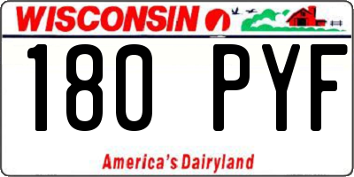 WI license plate 180PYF
