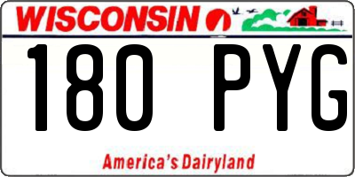 WI license plate 180PYG