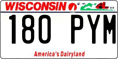 WI license plate 180PYM