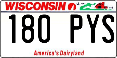 WI license plate 180PYS