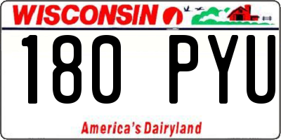 WI license plate 180PYU
