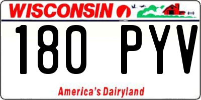 WI license plate 180PYV