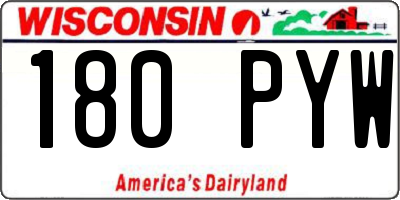 WI license plate 180PYW