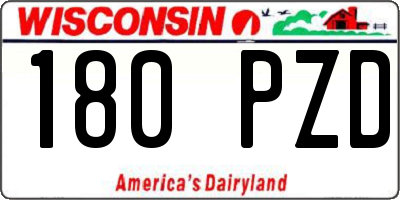 WI license plate 180PZD