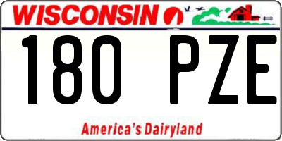 WI license plate 180PZE