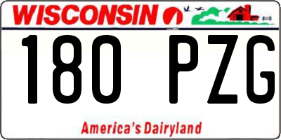WI license plate 180PZG