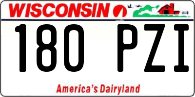 WI license plate 180PZI