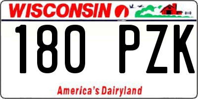 WI license plate 180PZK