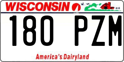 WI license plate 180PZM