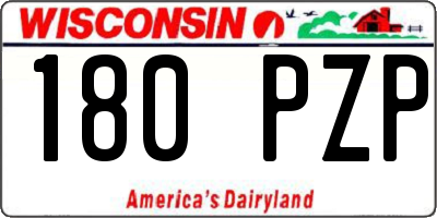 WI license plate 180PZP