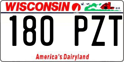 WI license plate 180PZT