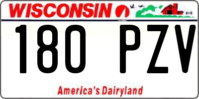 WI license plate 180PZV