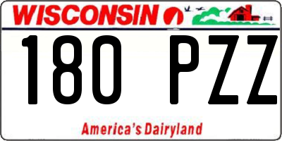 WI license plate 180PZZ