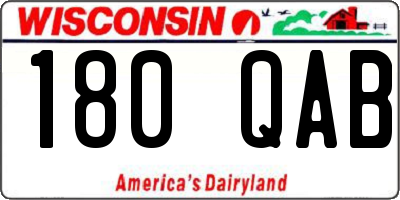 WI license plate 180QAB