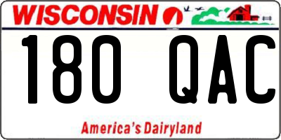 WI license plate 180QAC