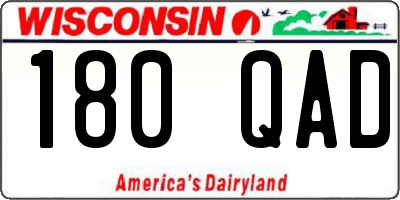 WI license plate 180QAD