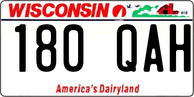 WI license plate 180QAH