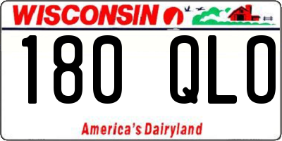 WI license plate 180QLO